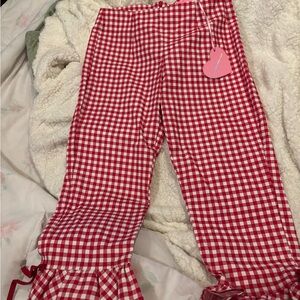 Dolls Kill Red and White Gingham Pants
